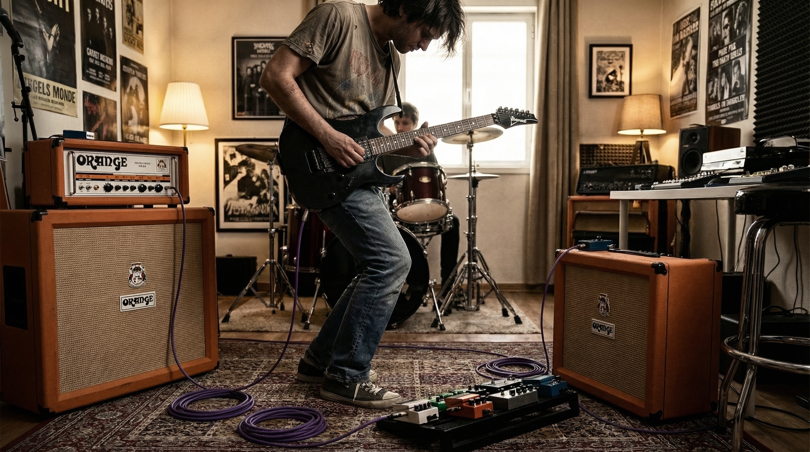 Musician performing with Rhino cables