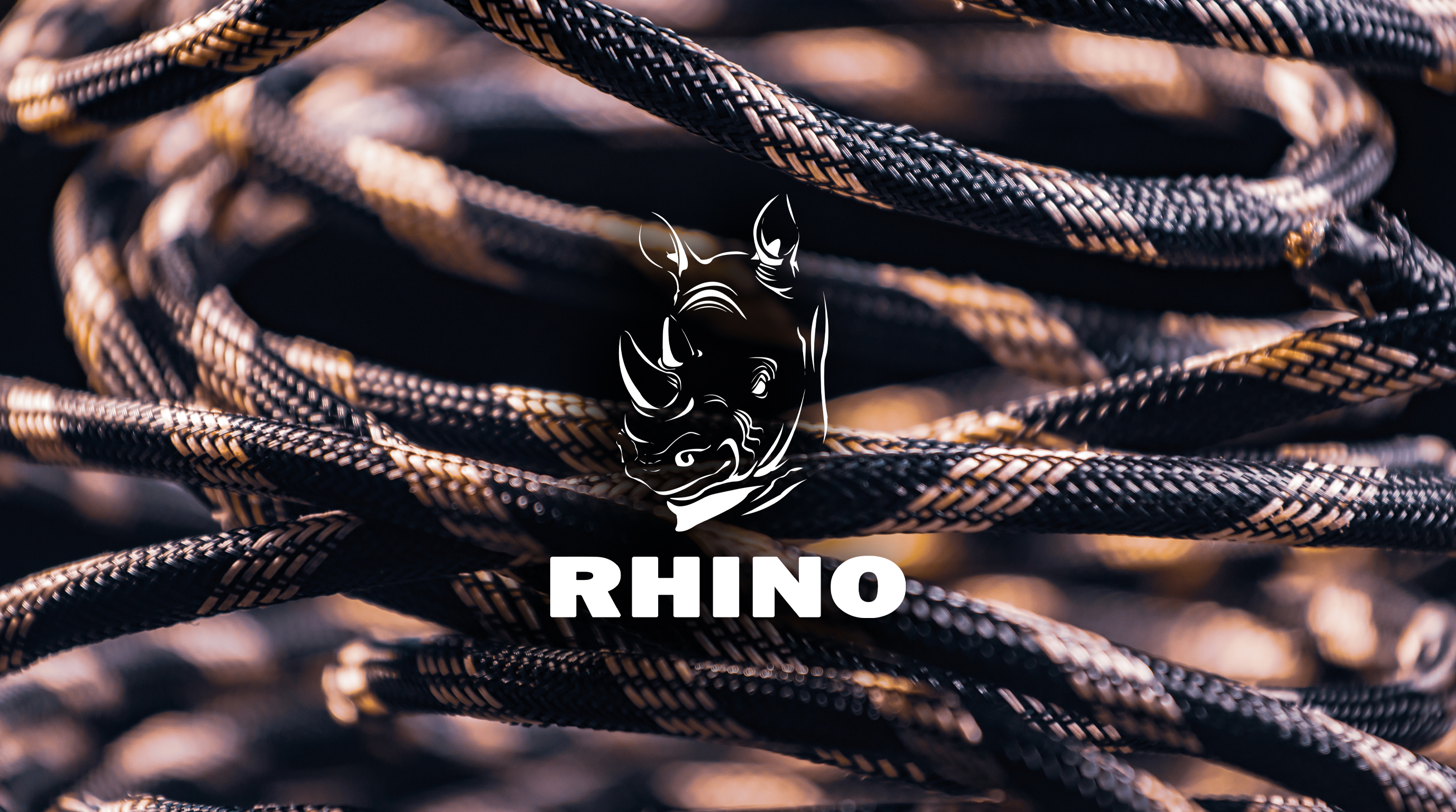 Close-up braided Rhino cables